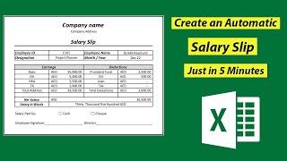 Make a Salary Slip in Excel | Automatic Salary Pay Slip in 5 Minutes