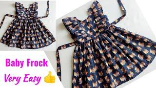 Baby Frock Cutting and Stitching Easy | Ruffle/Frill Baby Frock Cutting and Stitching