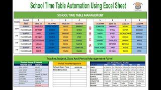 Automated School Time Table Using Excel Sheet