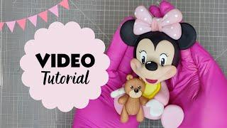 Baby Minnie Mouse inspired fondant cake topper I Tutorial