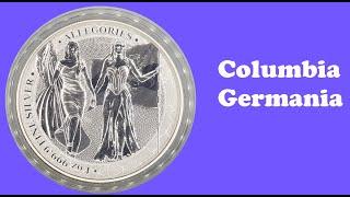 Germania Mint The Allegories Columbia & Germania 5 Mark 2019 Silver Coin 9999 Ag Fine