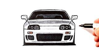 How to draw Toyota Supra | JDM Car drawing