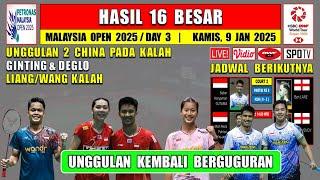 UNGGULAN 2 CHINA PADA KALAH ~ Hasil 16 Besar Malaysia Open 2025 Hari Ini ~ GINTING & DEGLO Kalah