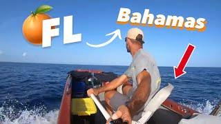 Crossing from Florida to The Bahamas in this small skiff boat conversion