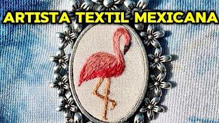 Milenne Acosta artista textil mexicana de bordado en miniatura