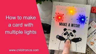 Interactive Light Up Card with Multiple Lights featuring Chibitronics