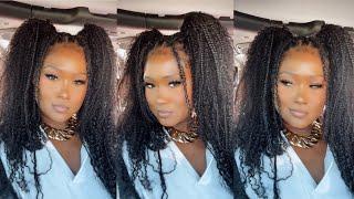 Mini Braids with Curly Ends on my  Natural Hair | Eayon Hair