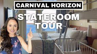 Carnival Horizon Stateroom Tour | Carnival Cruise Balcony Cabin Tour | Cruise Cabin for Families