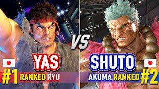 SF6  YAS (#1 Ranked Ryu) vs SHUTO (#2 Ranked Akuma)  Street Fighter 6 High Level Gameplay