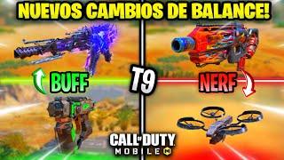 NUEVOS CAMBIOS DE BALANCE PARA LA TEMPORADA 9 DE COD MOBILE | MULTIJUGADOR Y BATTLE ROYALE