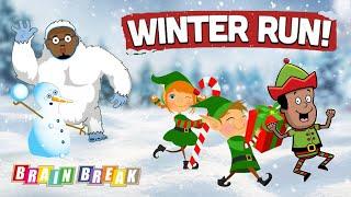 Winter RUN- An Indoor Recess Experience | Run and Freeze | Winter Games | PhonicsMan Fitness