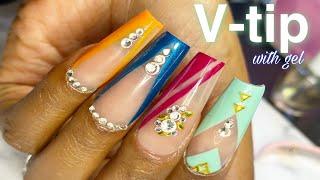 How to do V tip nails | Nail Addict Gel Polish | French tip nails