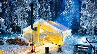 -29C WINTER CAMPING IN THE WARMEST HOT TENT ON EARTH