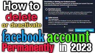 How to delete facebook account permanently on pc in 2023 | How to deactivate facebook account