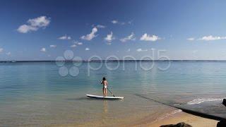 Paddle Boarding. Stock Footage