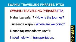 Swahili travelling phrases Part 2