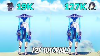 C0 Wanderer 19k To 127k !! F2P Nuking Tutorial {Genshin Impact}