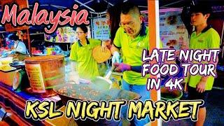 KSL Pasar Malam | Night Market in 4K | Late Night Food Tour in Johor Bahru, Malaysia.