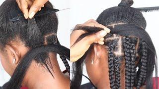 Can't Feedin For KNOTLESS Box Braids?Try This New And Fast KNOTLESS Braids Technique/easy method