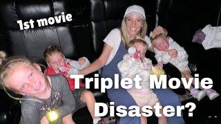 Did it end in disaster? Triplets first movie theater experience!