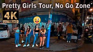 Pretty gilrs Tour No Go Zone Santa Fe neighborhood Bogota Colombia 4k HDR