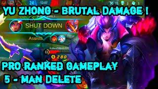 Yu Zhong Brutal Damage (pro gameplay) |kalokal tv| Mlbb new hero| new hero best build