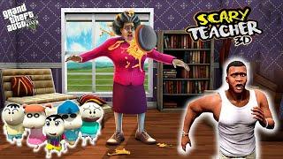 Franklin and Shinchan and his Friends Fight With Scary Teacher 3D For Save Avengers in GTA V (Hindi)