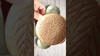 How i hand painted a ceramic plate, i love natural vibe, show you my glazing process. #shorts