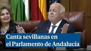 El presidente del Parlamento de Andalucía se arranca por sevillanas en un pleno ante María del Monte