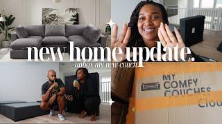 NEW HOME UPDATE: FURNISHING OUR LOFT|  UNBOX & SET UP CLOUD COUCH FROM MYCOMFYCOUCHES| THESANDYVIRGO