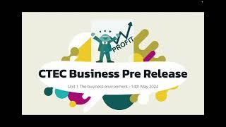 CTEC Business Level 3, Unit 1 Pre release research project - tutorial