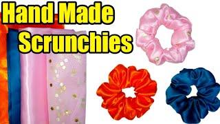 Diy Scrunchies Tutorial | How To Make A Scrunchies | Hand sewing | Scrunchy costurado à mão