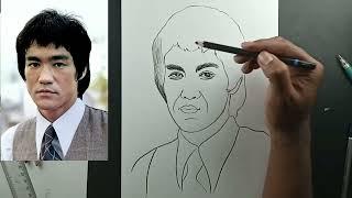 Drawing Bruce Lee | How to Draw Bruce Lee Step by Step | Bruce Lee Drawing Tutorial | Draw Bruce Lee