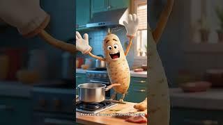 Wearing gloves to peel yam will not hurt or itch #cute #ai#cooking