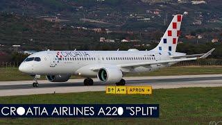 Croatia Airlines - Second Airbus A220-300 "Split" - STRONG WIND Takeoff