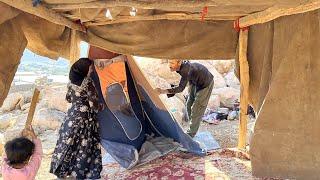 Abu's sadness at seeing the hut and completing the canopy