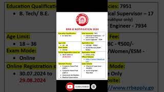 RRB JE NOTIFICATION 2024 | RRB JE RECRUITMENT 2024 | often updates #rrb #rrbje #rrbgroupd