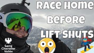 Snowboarder VS Lift Closing Time #snowboarding #race #serrechevalier #skiholiday #snowboardseason