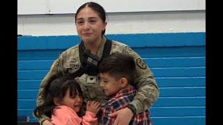 U.S. Army Mom surprises kids at school after returning home from deployment on Veteran’s Day