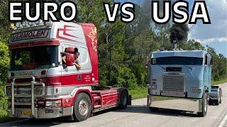 EUROPEAN vs AMERICAN Cabover Semi Trucks!