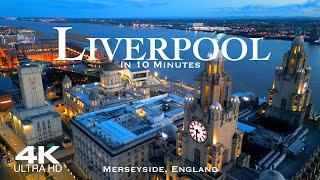 LIVERPOOL  Drone Aerial 4K Merseyside England United Kingdom UK