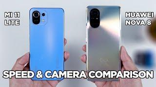 Mi 11 Lite vs Huawei Nova 8 SPEED TEST & CAMERA Comparison | Zeibiz