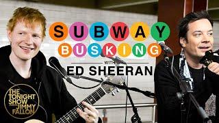 Subway Busking with Ed Sheeran | The Tonight Show Starring Jimmy Fallon