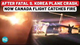 On Cam: Air Canada Flight, With Passengers Inside, Catches Fire Hours After South Korea Plane Crash