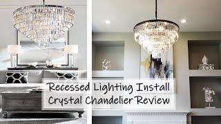 Restoration Hardware Lighting Dupe | Recessed Light Install | DSRJ Home Crystal Chandelier Review