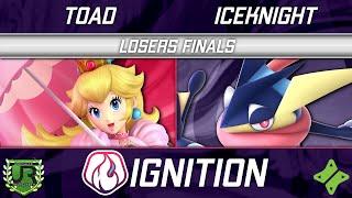 Toad (Peach) vs IceKnight (Greninja) - Ignition 362 LOSERS FINALS