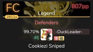 [CS: 6.5] -DuckLeader- | DragonForce - Defenders [Legend] +HDHR 99.70% {#1 807pp FC} - osu!