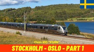 Cab Ride Stockholm - Oslo Part 1/3 to Ställdalen (SJ, Sweden, Norway) train driver's view 4K