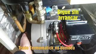 Quemador Thermomatick no arranca no bombea gasoil y se enciende luz roja. Caldera Trade