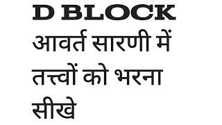 Basic chemistry knowledge d block elements